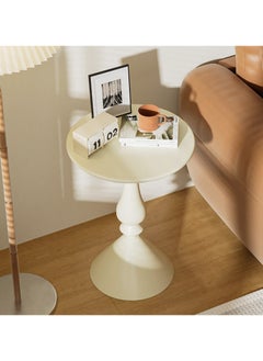 Old_Feller Vintage Sofa Side Table Living Room Coffee Table Household Vintage Candlestick End Table Round Table Cream 40*58cm  - Image 5