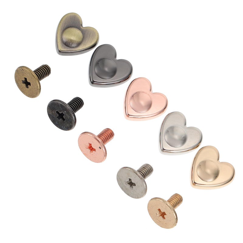 BESTYASH 20pcs Heart Shape Alloy Sewback Rivets For Handmade Leathercraft DIY Purse Handbag Feet Metal Rivets Crafting Accessories - Image 2