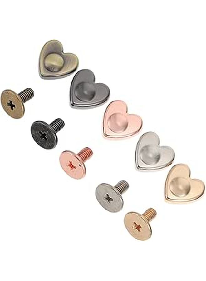 BESTYASH 20pcs Heart Shape Alloy Sewback Rivets For Handmade Leathercraft DIY Purse Handbag Feet Metal Rivets Crafting Accessories - Image 1