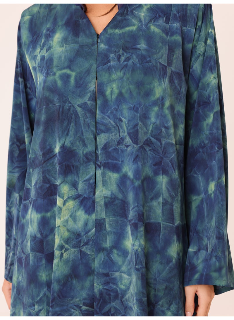 اكسا عباية فاخرة من الزمرد السماوي - Image 5