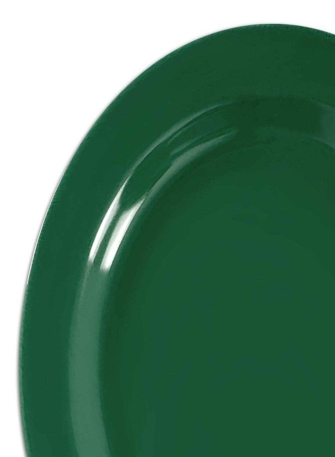kaya Solid Green Holiday Disposable Plastic Round Dinner Plates - 10.25" (10 Pc) - Ideal for Home, Weddings, Parties, Catering - Image 2