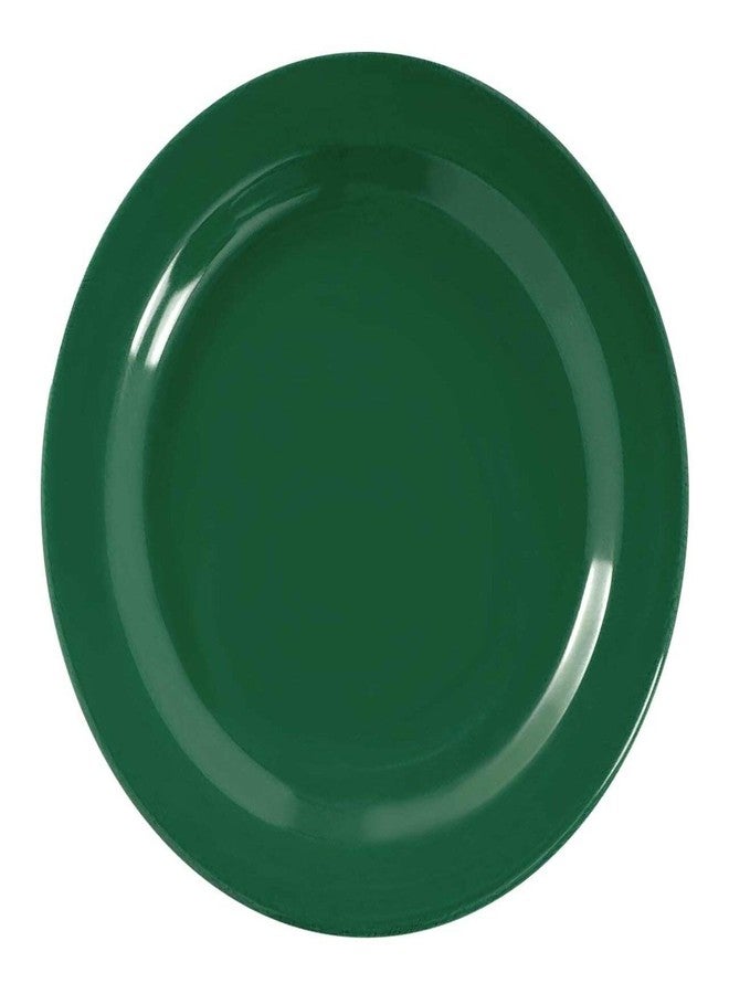 kaya Solid Green Holiday Disposable Plastic Round Dinner Plates - 10.25" (10 Pc) - Ideal for Home, Weddings, Parties, Catering - Image 1