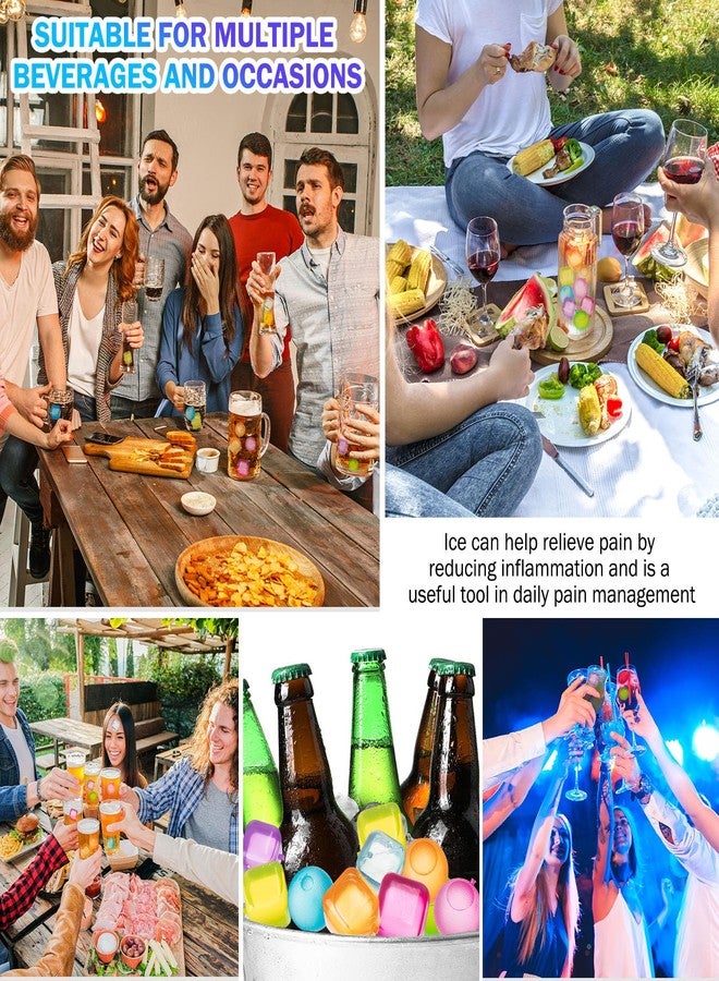 Havawish هافاويش ٢٠٠ قطعة من مكعبات الثلج القابلة لإعادة الاستخدام، بلاستيكية ملونة دائرية ومربعة للمشروبات، الكوكتيلات، الويسكي، النبيذ أو البيرة، القهوة، خالية من مادة BPA، قابلة لإعادة التجميد، قابلة للغسل - Image 4