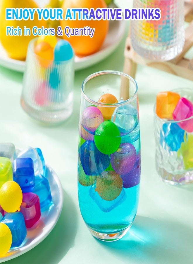 Havawish هافاويش ٢٠٠ قطعة من مكعبات الثلج القابلة لإعادة الاستخدام، بلاستيكية ملونة دائرية ومربعة للمشروبات، الكوكتيلات، الويسكي، النبيذ أو البيرة، القهوة، خالية من مادة BPA، قابلة لإعادة التجميد، قابلة للغسل - Image 5