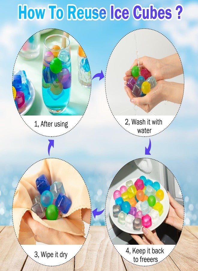 Havawish هافاويش ٢٠٠ قطعة من مكعبات الثلج القابلة لإعادة الاستخدام، بلاستيكية ملونة دائرية ومربعة للمشروبات، الكوكتيلات، الويسكي، النبيذ أو البيرة، القهوة، خالية من مادة BPA، قابلة لإعادة التجميد، قابلة للغسل - Image 3