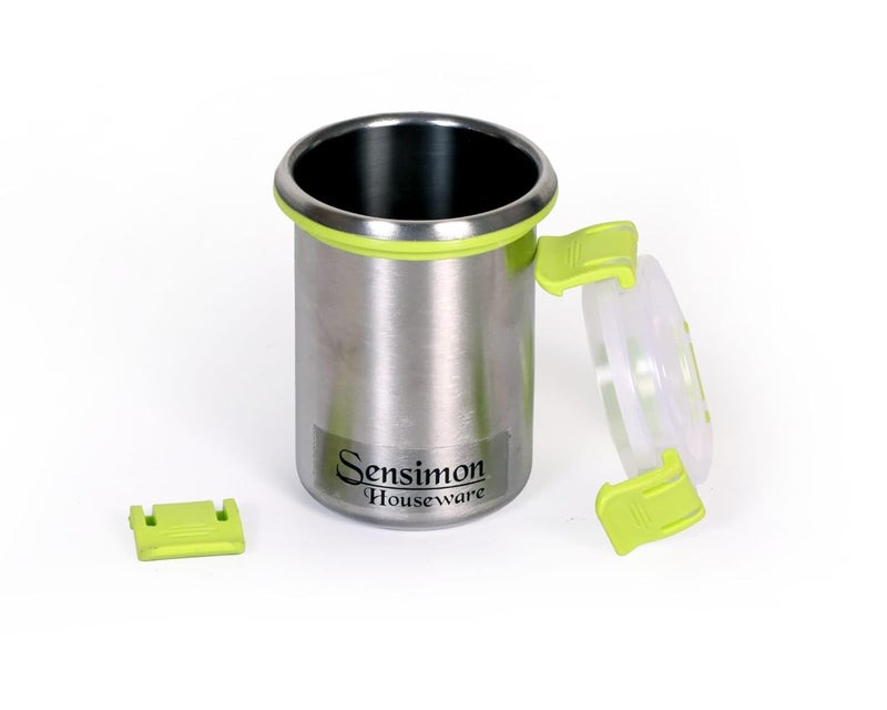 Sensimon Stainless Steel Tumbler with Lid Leak Proof Steel Tumbler with Leak Proof Lid Steel Glass with Lid Airtight Freezer Safe Capacity 350ML Pack of 2 - Image 3