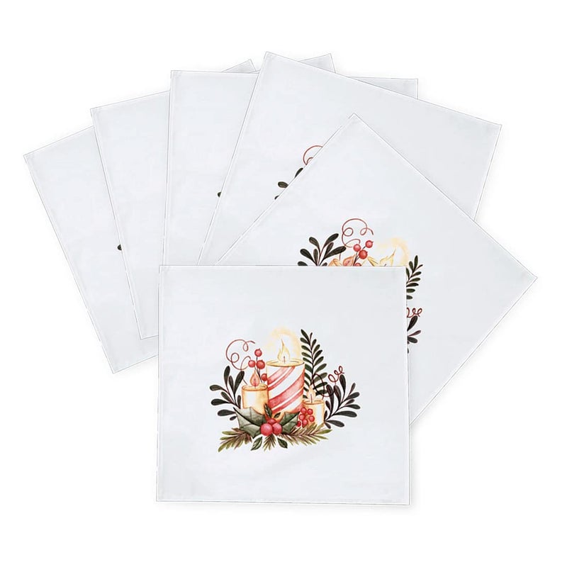 Khakee 6 Pcs Christmas Theme Silk Table Napkins 10x 10 for Xmas Decoration Christmas OrnamentsChristmas Giftxmas21629 - Image 2
