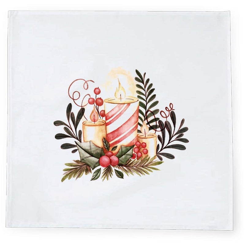 Khakee 6 Pcs Christmas Theme Silk Table Napkins 10x 10 for Xmas Decoration Christmas OrnamentsChristmas Giftxmas21629 - Image 3