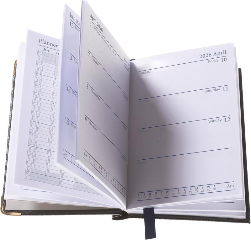 Collins - Business - Regal 2026 12 Month Calendar Year Planner, Week-To-View with Appointments Pocket Diary - Black - Image 4