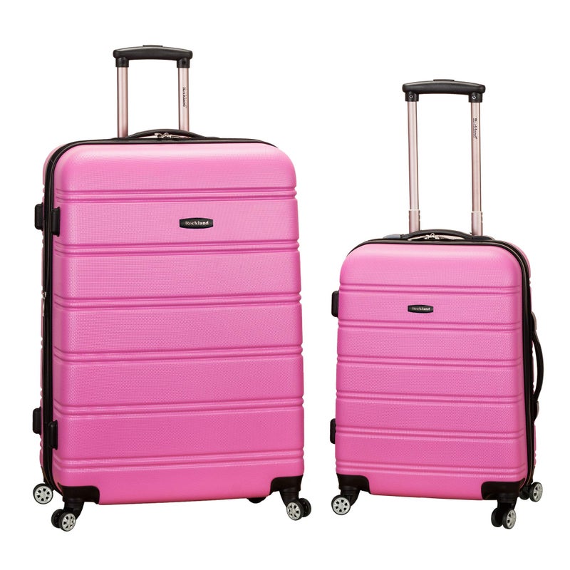 Rockland Melbourne Hardside Expandable Spinner Wheel Luggage, Pink, 2 Piece (20"/28") - Image 1