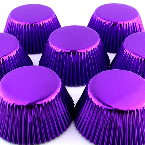 Eoonfirst Dark Purple Foil Cupcake Case Liners Valentine's Day Baking Muffin Paper Cups 200 Pcs - Image 2