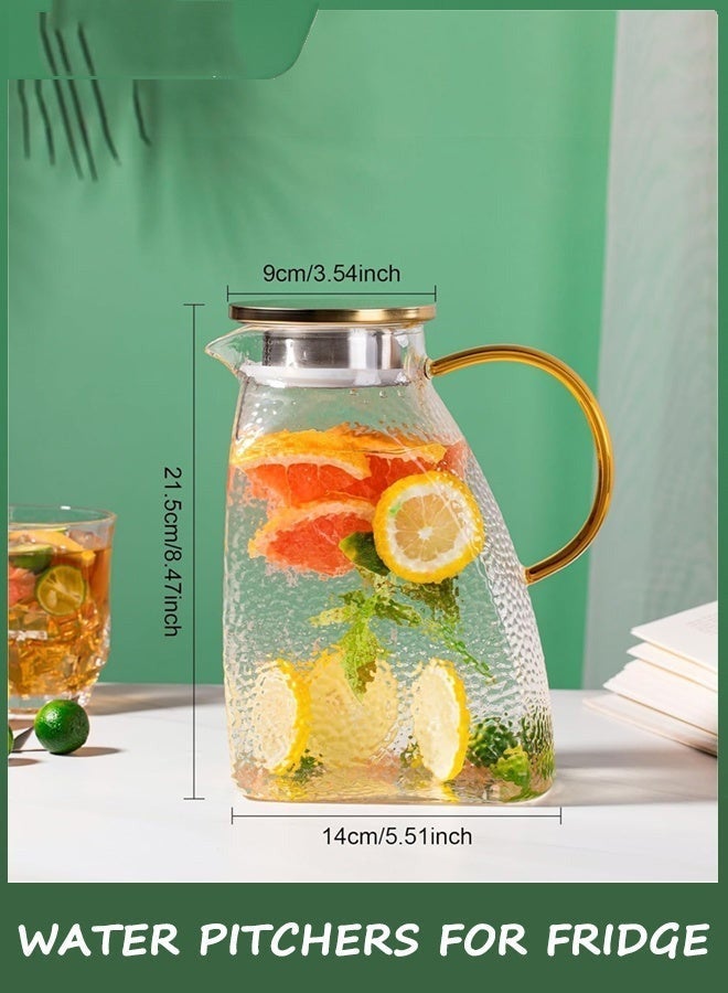 HOMESTAR Glass Pitcher With Lid and Spout, 1.8 Liter 60 oz Glass Pitchers With Handle And Lid, Jug Water Pitchers For Fridge, Carafe Jar for Hot/Cold Water, Iced Tea, Juice, Coffee, Milk, Beverage - Image 3