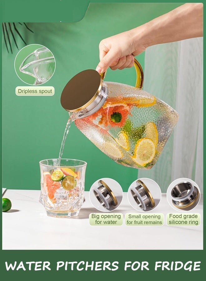 HOMESTAR Glass Pitcher With Lid and Spout, 1.8 Liter 60 oz Glass Pitchers With Handle And Lid, Jug Water Pitchers For Fridge, Carafe Jar for Hot/Cold Water, Iced Tea, Juice, Coffee, Milk, Beverage - Image 4