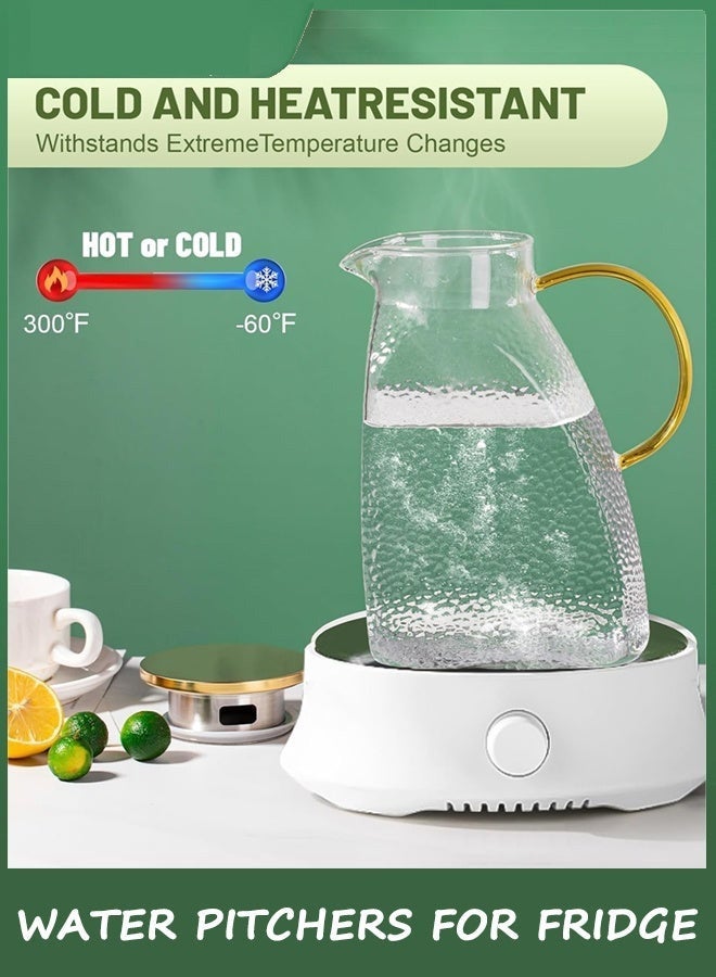 HOMESTAR Glass Pitcher With Lid and Spout, 1.8 Liter 60 oz Glass Pitchers With Handle And Lid, Jug Water Pitchers For Fridge, Carafe Jar for Hot/Cold Water, Iced Tea, Juice, Coffee, Milk, Beverage - Image 5
