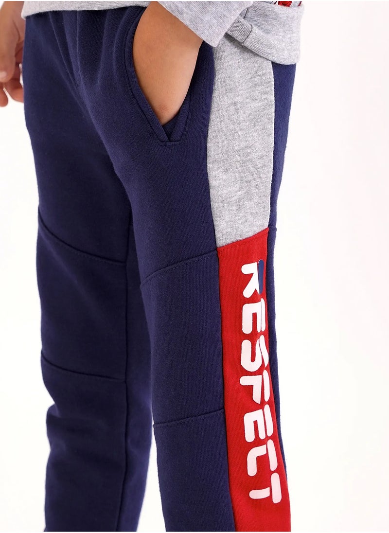 MINOTI Minoti Respect Fleece Panel Joggers - Grey Marl  - Image 3
