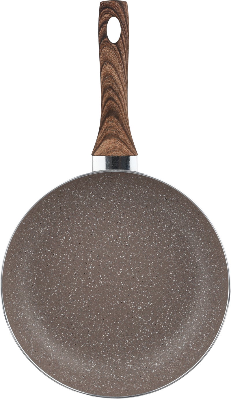 Rocky Granite Pan, 28cm, Wooden Handle - Brown - Image 4