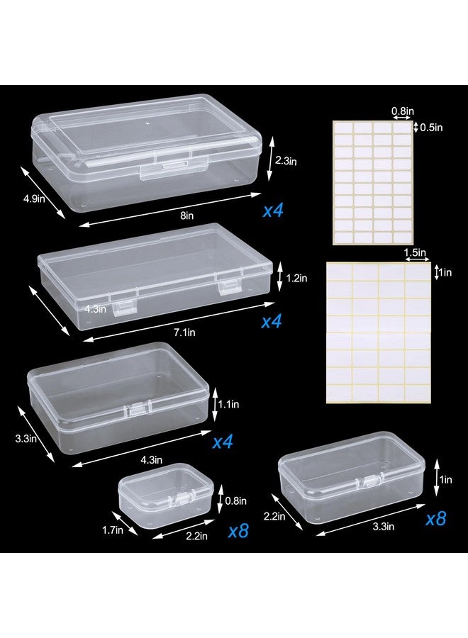 QUEFE 28 Pack Mixed Sizes Small Plastic Organizer Storage Box, Rectangular Empty Mini Clear Plastic Organizer Storage Box Containers with Lids for Small Items and Other Craft Projects - Image 2