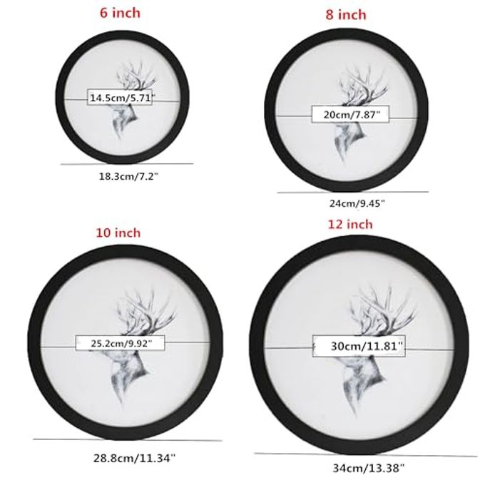 alfyng Wooden Picture Photo Frame Round Wall Hanging Pictures Frames Circle DIY Display Photoes Frame for Home Office Living Room Wall Dcor (black, 6 inch) - Image 5