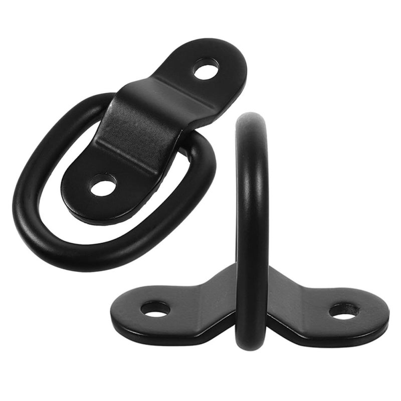 Heavy Duty Black D Ring Tie Down Anchors with Screws for Truck Bed Trailer Cargo Secure - Image 2