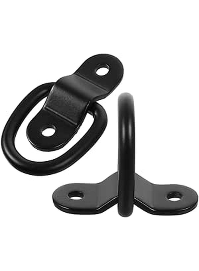 Heavy Duty Black D Ring Tie Down Anchors with Screws for Truck Bed Trailer Cargo Secure - Image 1