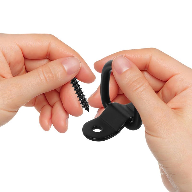 Heavy Duty Black D Ring Tie Down Anchors with Screws for Truck Bed Trailer Cargo Secure - Image 4