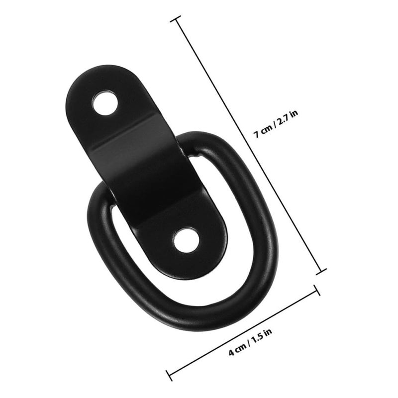 Heavy Duty Black D Ring Tie Down Anchors with Screws for Truck Bed Trailer Cargo Secure - Image 3