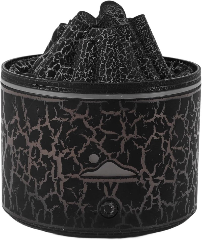 Fockety Volcano Essential Oil Diffuser, 7 Colors Night Lights Cool Mist Humidifier for Bedroom, 180ml Aroma Diffuser for Office, USB Waterless Auto Off Aromatherapy Diffuser (Black)