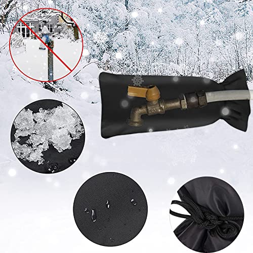 Asoleo Outdoor Faucet Covers for Winter Freeze Protection,25.2"X14" Hose Bib Covers for Winter,Reusable Thicker Waterproof Insulated Spigot Cover Black - Image 5