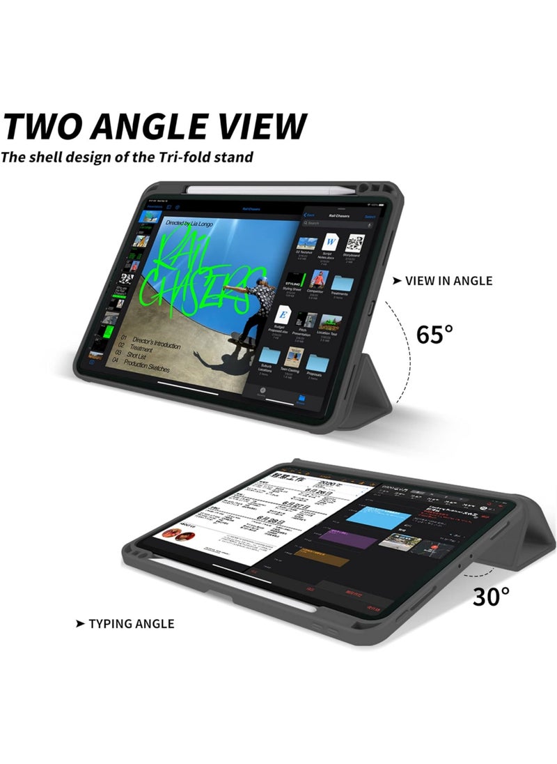 حافظة لجهاز iPad Air 11 بوصة M2 (2024)، iPad Air الجيل الخامس/الرابع (2022/2020) مقاس 10.9 بوصة مع حامل قلم، حافظة ثلاثية الطيات مع غطاء خلفي ناعم من مادة TPU مع خاصية السكون/التنشيط التلقائي - pzsku/Z3638D2917291AC5638BFZ/45/_/1721893232/b8ff515c-0e8a-4d25-ad03-ff8ceeea4632