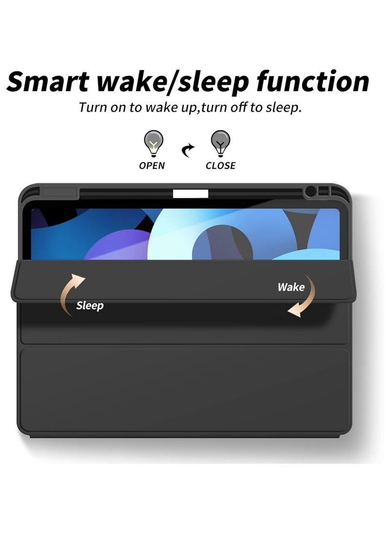 حافظة لجهاز iPad Air 11 بوصة M2 (2024)، iPad Air الجيل الخامس/الرابع (2022/2020) مقاس 10.9 بوصة مع حامل قلم، حافظة ثلاثية الطيات مع غطاء خلفي ناعم من مادة TPU مع خاصية السكون/التنشيط التلقائي - pzsku/Z3638D2917291AC5638BFZ/45/_/1721893361/f187bc77-7801-426f-aa17-6dce999d4da4