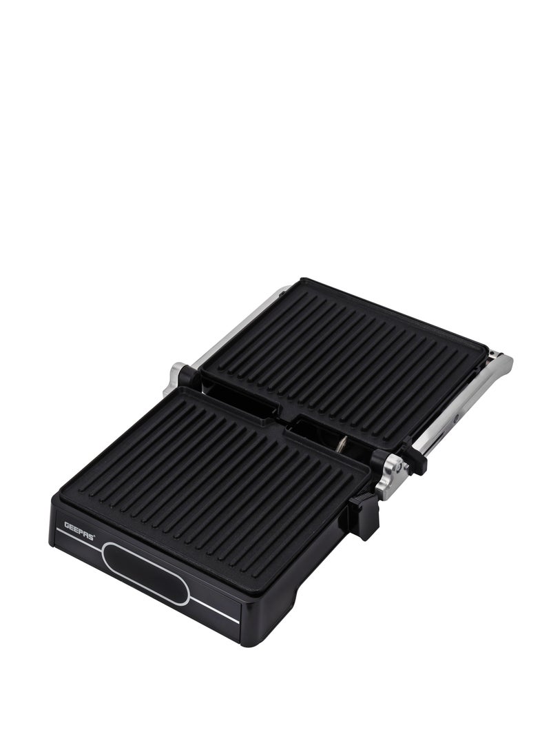 GEEPAS 4-Slice Grill Maker / Non-Stick Plates for Easy Release and Quick Cleanup/ Digital Control Temperature with 9 Levels Manual Adjustable Height 2000 W GGM36557 Black - Image 4