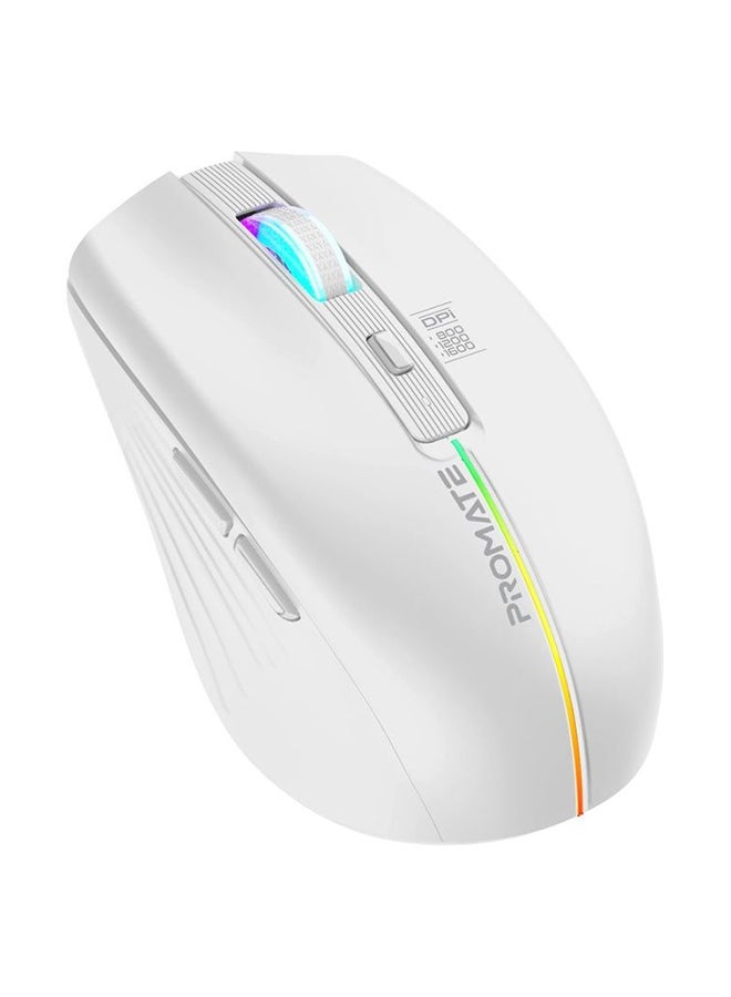 بروميت ماوس لاسلكي مزود بـ 7 أوضاع RGB و3 مستويات DPI قابلة للتعديل باللون الأبيض - Image 1