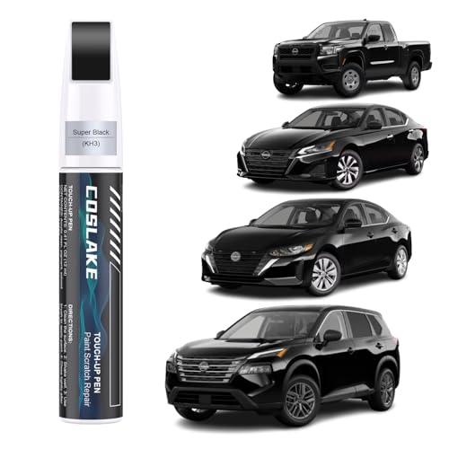 COSLAKE Car Touch Up Paint(Super Black(KH3)) for Nissan, Car Paint Scratch Repair Kit, Quick & Easy Solution to Repair, 2 in 1 Scratch Remover Pen with 2PCS Disposable Micro Applicators - Image 1