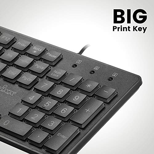 Perixx لوحة مفاتيح USB مضاءة من بيركس PERIBOARD-317، حروف كبيرة مطبوعة مع إضاءة LED بيضاء، تخطيط اللغة الإنجليزية الأمريكية، أسود - Image 4