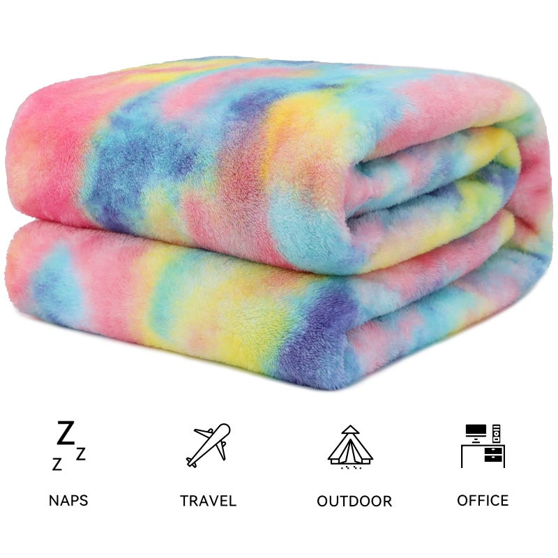obinsm Fleece Throw Blanket Cozy Soft Lightweight Throw Blankets Warm Plush Colorfull fall blankets and throws Couch Sofa Bed Camping Travel Picnic Outdoor Blanket Bedding Kid Baby Boys Girls Adults 60x80 in - Image 4