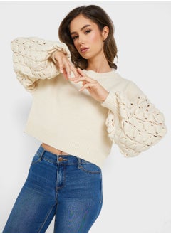 Balloon Sleeve Knitted Sweater