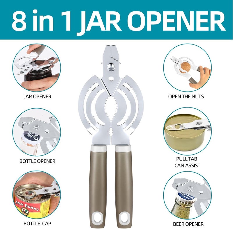 Zoiwdur Jar Opener, Multifunctional Jar Openers for Seniors, Stainless Steel Jar Lid Opener, Easy Twist Bottle Opener for Seniors with Arthritis - Image 5