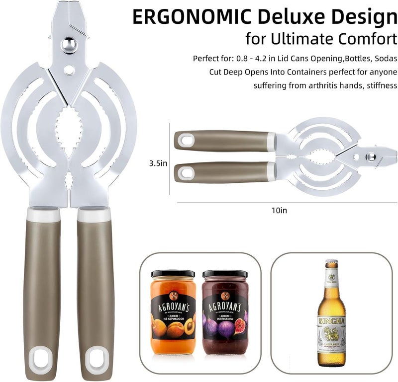 Zoiwdur Jar Opener, Multifunctional Jar Openers for Seniors, Stainless Steel Jar Lid Opener, Easy Twist Bottle Opener for Seniors with Arthritis - Image 2