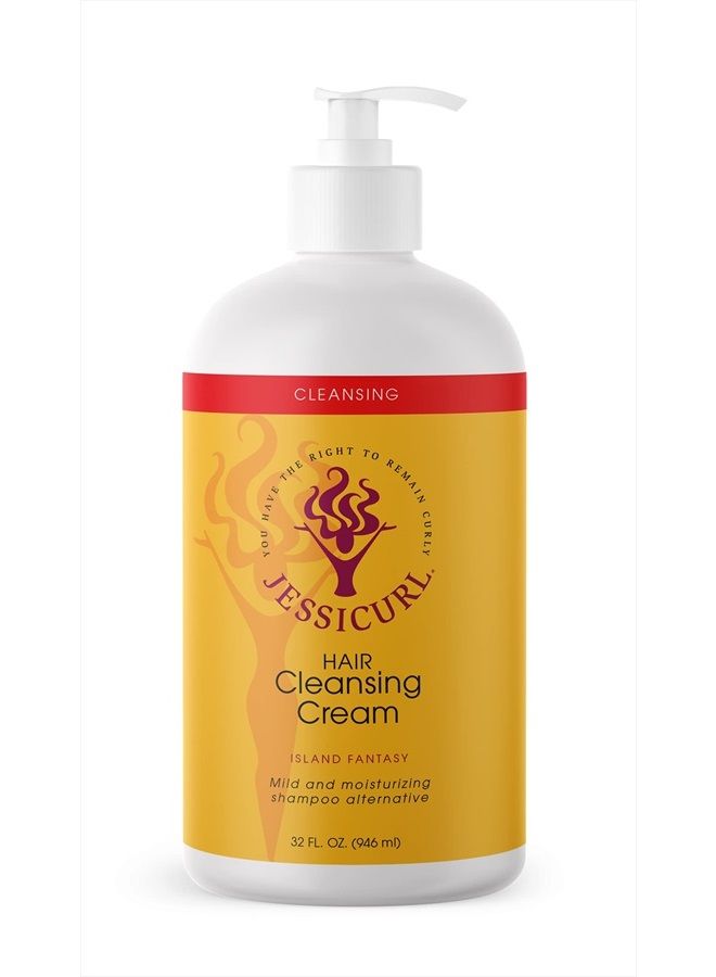 Jessicurl , Hair Cleansing Cream, Island Fantasy, 32 Fl oz. Moisturizing Shampoo for Curly Hair, Sulfate Free Shampoo for Dry Hair - Image 1