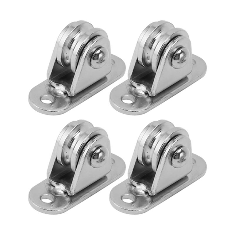 Stainless Steel Silent Pulley Block Wall Mounted Fixed Roller Wheel For Wire Rope Rail Sliding Gate 4pcs - Image 3