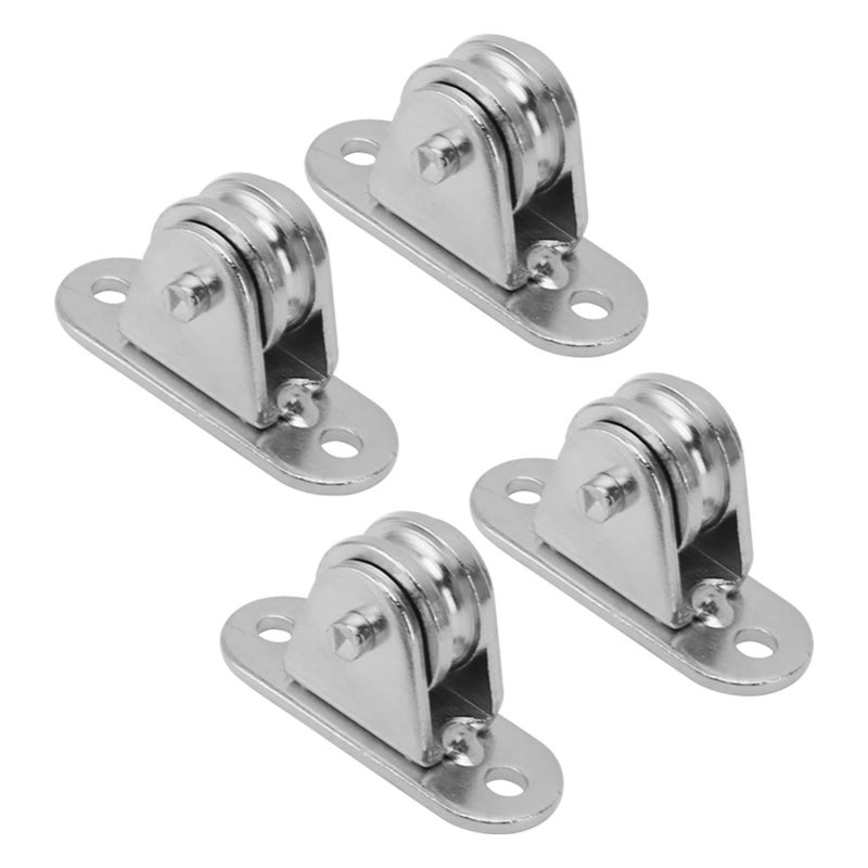 Stainless Steel Silent Pulley Block Wall Mounted Fixed Roller Wheel For Wire Rope Rail Sliding Gate 4pcs - Image 2