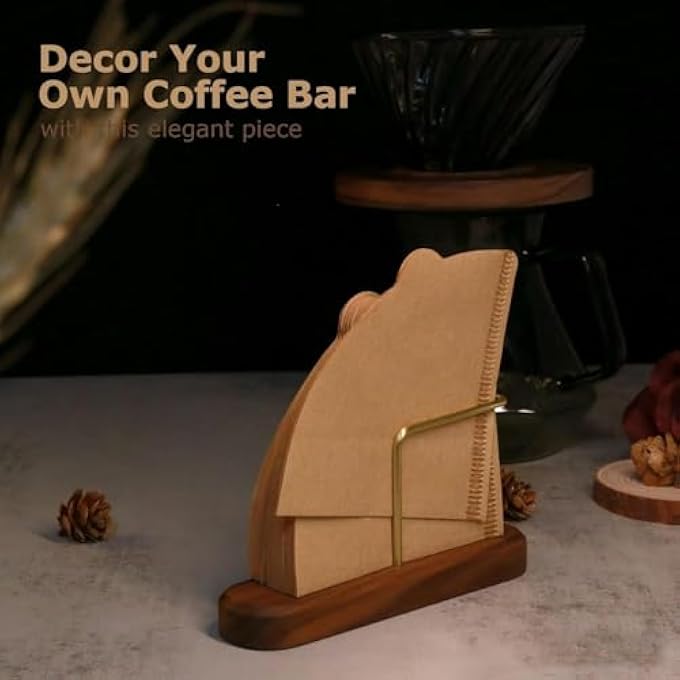 Bukela Wooden Coffee Filter Holder Storage Dispenser Elegant SpaceSaving Organizer For Kitchen Office - Image 3