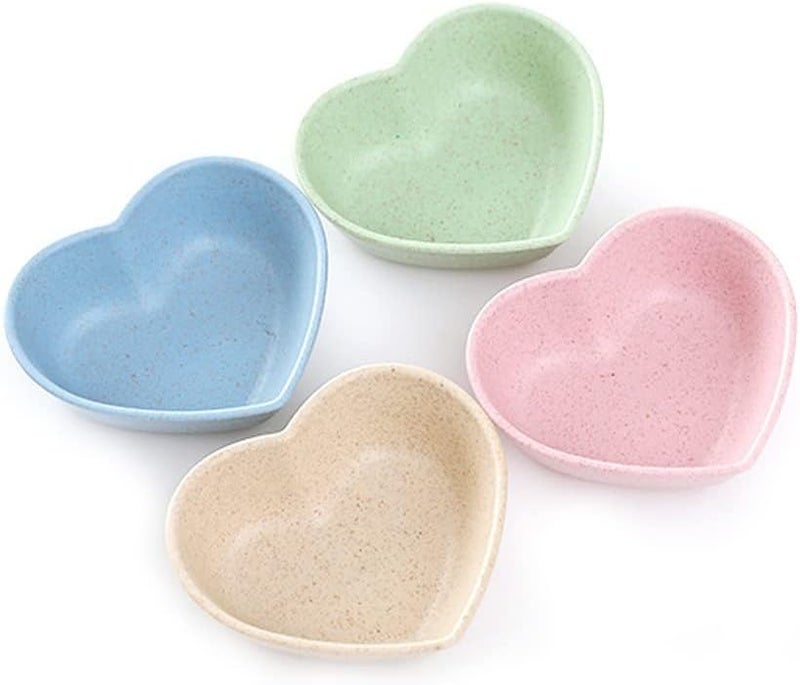 esowemsn 10pcs Assorted Color Plastic Mini Heartshaped Sauce Dishes Dipping Bowls Soy Sauce Dishes Appetizer Serving Tray for Home Kitchen Restaurant - Image 1