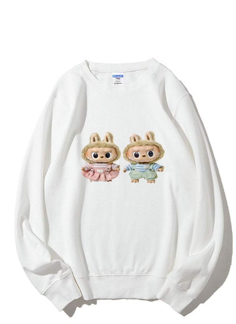 NIBEMINENT Labubu Printed Cotton Long Sleeve Hoodie 