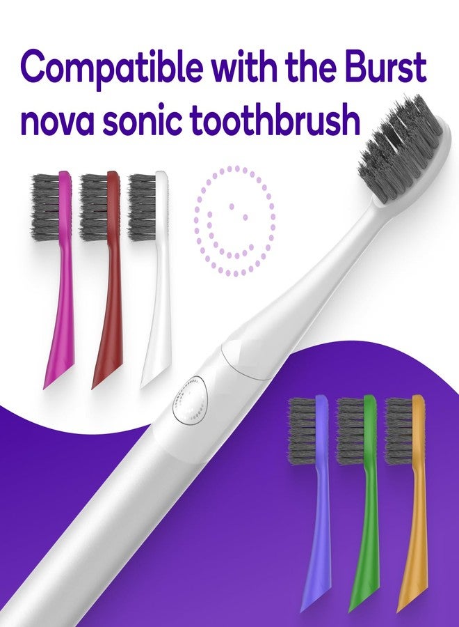BURST Replacement Heads for Nova Sonic Toothbrush (Pink | Super-Soft Bristles Reduce Risk of Abrasion & Irritation | Tapered Ends Reach Below The Gumline | for a Whiter, Brighter Smile - Image 3