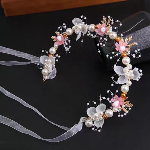 XFSAFDM 2PCS Tiara For Women, Floral Crown Hair Accessories For Kids Girls, Adjustable Crown For Girls, Elegant Pearl Hair Band For Weddings Party, Birthday, Dress Up Anniversaries Celebrations - Image 4