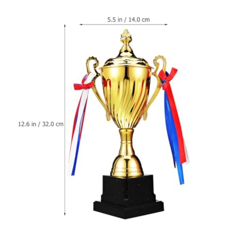 12.6in Awards Trophy, Golden Trophy Cup for Sports Competitions Soccer 1st Place Winners Spelling Bee Tournaments Teamwork - Image 4