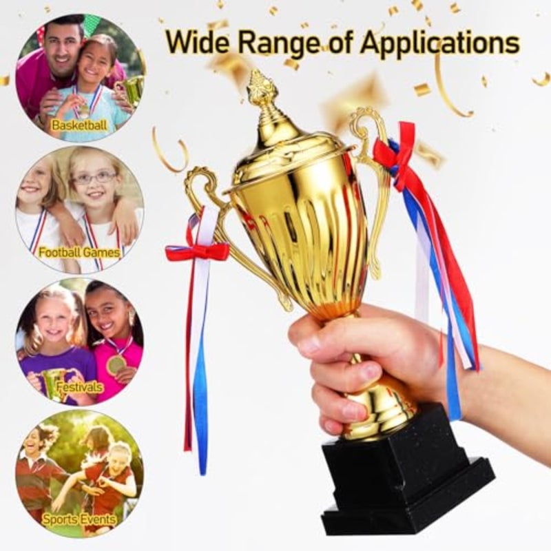 12.6in Awards Trophy, Golden Trophy Cup for Sports Competitions Soccer 1st Place Winners Spelling Bee Tournaments Teamwork - Image 5