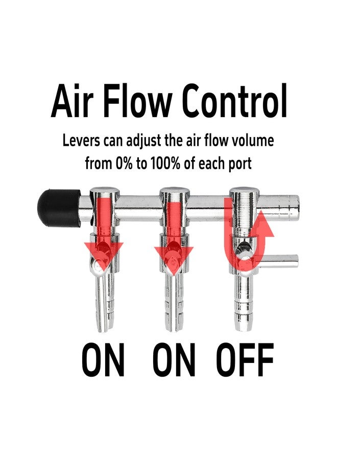 Virello 2Pcs 3-Way Aquarium Air Pump Splitter Control Valve, Air Flow Lever Valve Manifold for Fish Tank Air Pump Accessories - Image 3