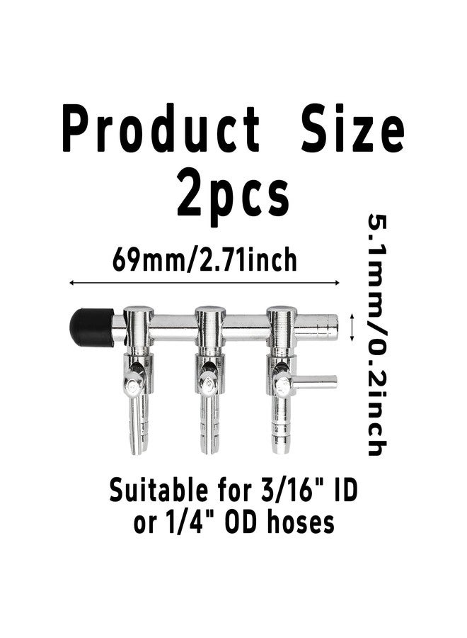 Virello 2Pcs 3-Way Aquarium Air Pump Splitter Control Valve, Air Flow Lever Valve Manifold for Fish Tank Air Pump Accessories - Image 2